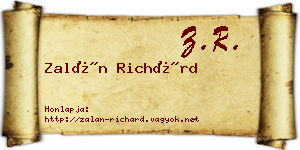 Zalán Richárd névjegykártya
