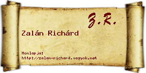 Zalán Richárd névjegykártya